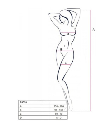 PASSION BS098 BODYSTOCKING ROJO TALLA UNICA