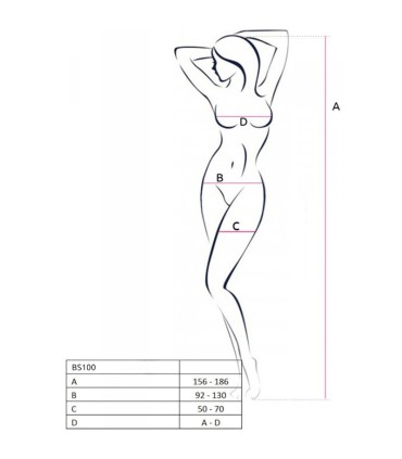 PASSION BS100 BODYSTOCKING ROJO TALLA UNICA