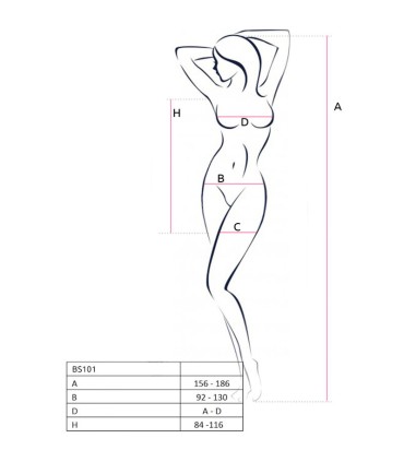 PASSION BS101 BODYSTOCKING NEGRO TALLA UNICA