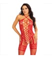 LEG AVENUE - BODYSTOCKING CUELLO HALTER RED CORAZONES ROJO