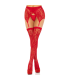LEG AVENUE MEDIAS ENCAJE LIGUERO ROJO