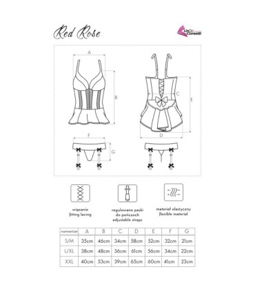 LIVCO CORSETTI FASHION RED ROSE LC 90130 CORSET PANTY ROJO L XL