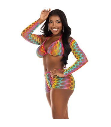 LEG AVENUE SET TRES PIEZAS MULTICOLOR