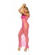 LEG AVENUE VESTIDO DE REJILLA LARGO FUCSIA TALLA UNICA