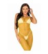 LEG AVENUE VESTIDO DE REJILLA LARGO AMARILLO TALLA UNICA