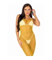 LEG AVENUE - VESTIDO DE REJILLA LARGO AMARILLO TALLA ÚNICA