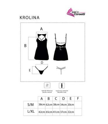 LIVCO CORSETTI FASHION KROLINA LC 90734 CHEMISE TANGA NEGRO S M