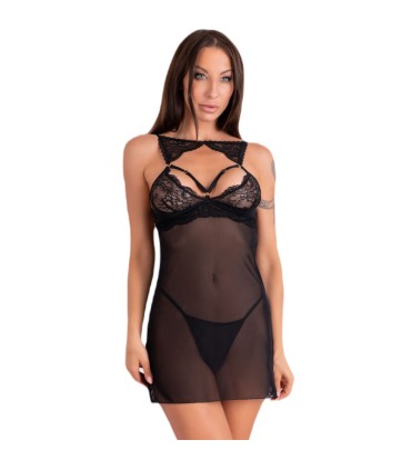 LIVCO CORSETTI FASHION KROLINA LC 90734 CHEMISE TANGA NEGRO L XL