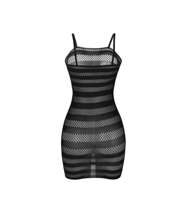 SUBBLIME 951733 VESTIDO DE REJILLA CON FRANJAS NEGRO TALLA UNICA