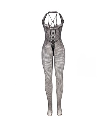 SUBBLIME 951788 BODYSTOCKING LARGO DE REJILLA TIRANTES EN PECHO Y ESPALDA NEGRO TALLA UNICA