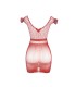 SUBBLIME 951924 VESTIDO DE REJILLA CROCHE CORTO ROJO TALLA UNICA