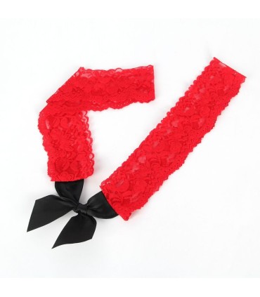 SUBBLIME 952068 VESTIDO CORTO DE REJILLA CON COSTURAS NEGRAS Y ROJAS TALLA UNICA