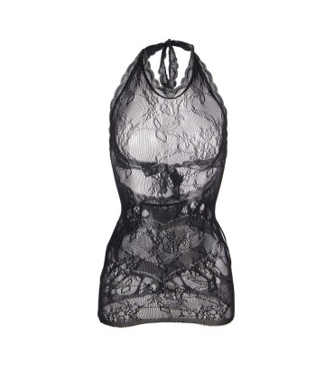 SUBBLIME 952075 VESTIDO CORTO DE REJILLA CON ESPALDA DESCUBIERTA Y DETALLE DE CORAZON NEGRO TALLA UNICA