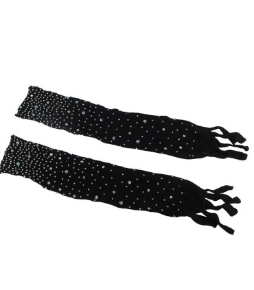 SUBBLIME 952174 BODYSTOCKING DE REJILLA CON GUANTES Y DIAMANTES NEGRO TALLA UNICA