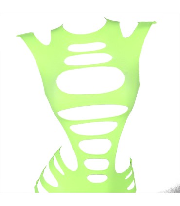 SUBBLIME 952280 VESTIDO DE REJILLA ELASTICO MANGA LARGA VERDE TALLA UNICA