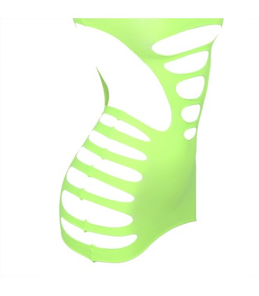 SUBBLIME 952280 VESTIDO DE REJILLA ELASTICO MANGA LARGA VERDE TALLA UNICA