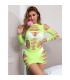 SUBBLIME 952280 VESTIDO DE REJILLA ELASTICO MANGA LARGA VERDE TALLA UNICA