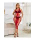 SUBBLIME 952327 VESTIDO DE REJILLA LARGO ROJO TALLA UNICA