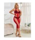 SUBBLIME 952327 VESTIDO DE REJILLA LARGO ROJO TALLA UNICA