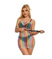 SUBBLIME - 952365 VESTIDO DE REJILLA HOMBROS DESCUBIERTOS ARCOIRIS TALLA ÚNICA