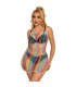SUBBLIME 952365 VESTIDO DE REJILLA HOMBROS DESCUBIERTOS ARCOIRIS TALLA UNICA