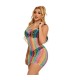 SUBBLIME 952365 VESTIDO DE REJILLA HOMBROS DESCUBIERTOS ARCOIRIS TALLA UNICA