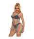 SUBBLIME 952365 VESTIDO DE REJILLA HOMBROS DESCUBIERTOS ARCOIRIS TALLA UNICA