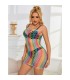 SUBBLIME 952365 VESTIDO DE REJILLA HOMBROS DESCUBIERTOS ARCOIRIS TALLA UNICA
