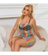 SUBBLIME 952365 VESTIDO DE REJILLA HOMBROS DESCUBIERTOS ARCOIRIS TALLA UNICA