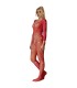 SUBBLIME 952419 BODYSTOCKING DE REJILLA CON DIAMANTES MANGA LARGA ROJO XS M