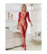 SUBBLIME 952419 BODYSTOCKING DE REJILLA CON DIAMANTES MANGA LARGA ROJO XS M