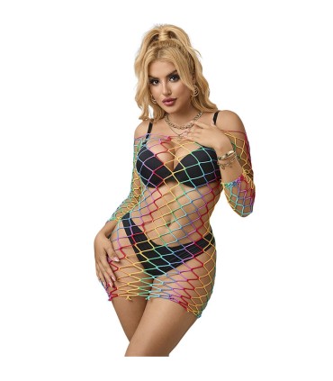 SUBBLIME 952426 VESTIDO DE REJILLA MANGA LARGA ARCOIRIS TALLA UNICA