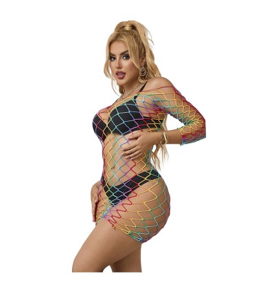 SUBBLIME 952426 VESTIDO DE REJILLA MANGA LARGA ARCOIRIS TALLA UNICA