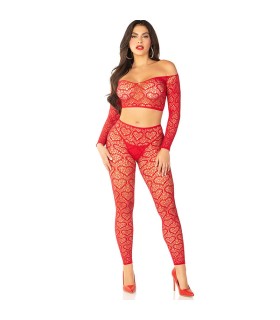 LEG AVENUE CROP TOP MEDIAS ROJO TALLA UNICA