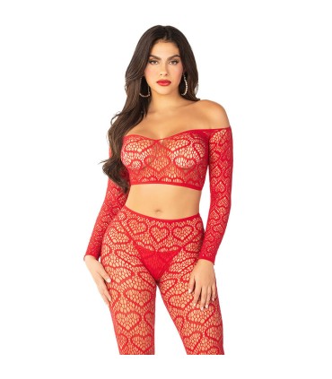 LEG AVENUE CROP TOP MEDIAS ROJO TALLA UNICA