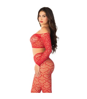 LEG AVENUE CROP TOP MEDIAS ROJO TALLA UNICA