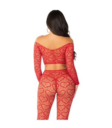 LEG AVENUE CROP TOP MEDIAS ROJO TALLA UNICA