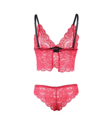 SUBBLIME 953898 SET 3 PIEZAS ENCAJE Y SATEN ROJO S M