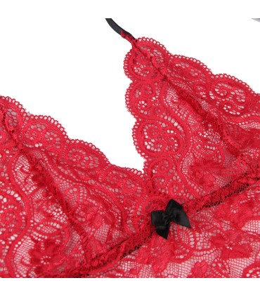 SUBBLIME 953898 SET 3 PIEZAS ENCAJE Y SATEN ROJO S M