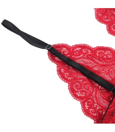 SUBBLIME 953898 SET 3 PIEZAS ENCAJE Y SATEN ROJO S M