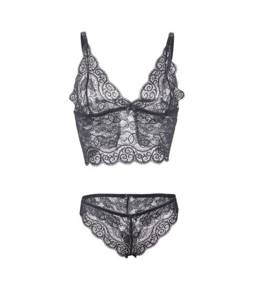 SUBBLIME 953928 SET 3 PIEZAS ENCAJE Y SATEN NEGRO L XL