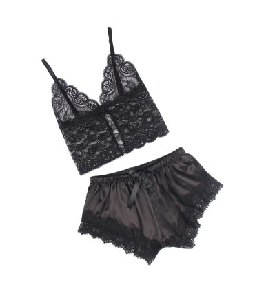 SUBBLIME 953942 PIJAMA SEXY SATEN Y ENCAJE NEGRO L XL