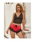SUBBLIME 953966 PIJAMA SEXY SATEN Y ENCAJE NEGRO ROJO L XL