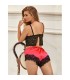 SUBBLIME 953966 PIJAMA SEXY SATEN Y ENCAJE NEGRO ROJO L XL