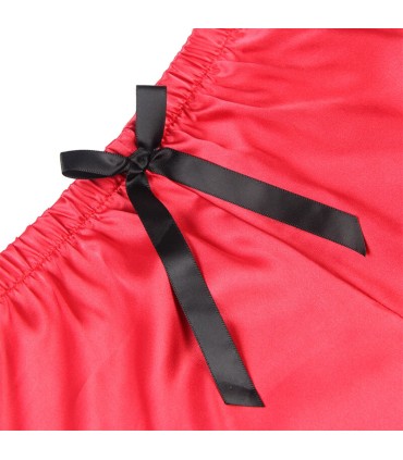 SUBBLIME 953966 PIJAMA SEXY SATEN Y ENCAJE NEGRO ROJO L XL