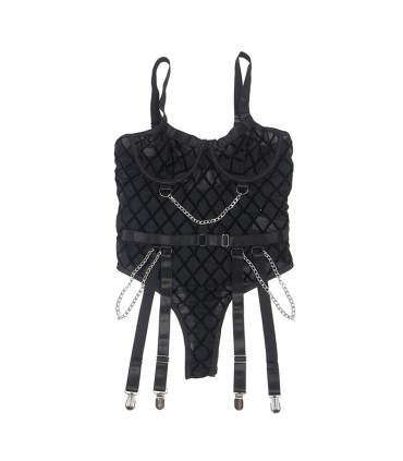 SUBBLIME 954277 BODY CON CADENAS LIGUEROS NEGRO L XL