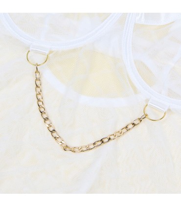 SUBBLIME 954291 BODY CON CADENAS LIGUEROS BLANCO L XL