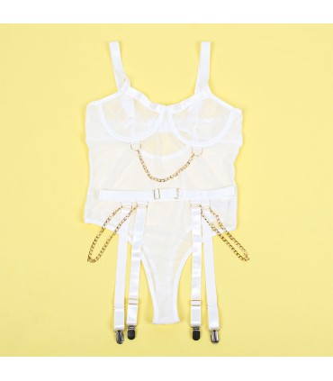 SUBBLIME 954291 BODY CON CADENAS LIGUEROS BLANCO L XL