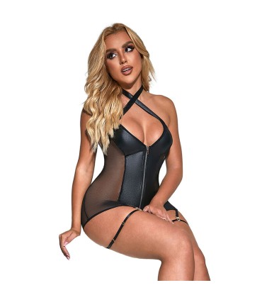 SUBBLIME 954444 VESTIDO SEXY DE REJILLA CUERO NEGRO S M