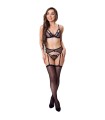 LIVCO CORSETTI FASHION - KEILA LC 20245 SUJETADOR + LIGUERO + PANTY NEGRO S/M